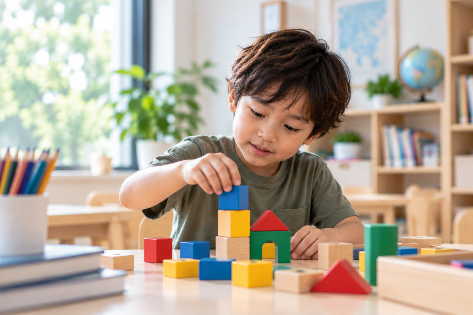 Learning Support and Inclusion activity at PCIS, an IB World School in Cavite, with a child engaged in a guided hands-on learning activity